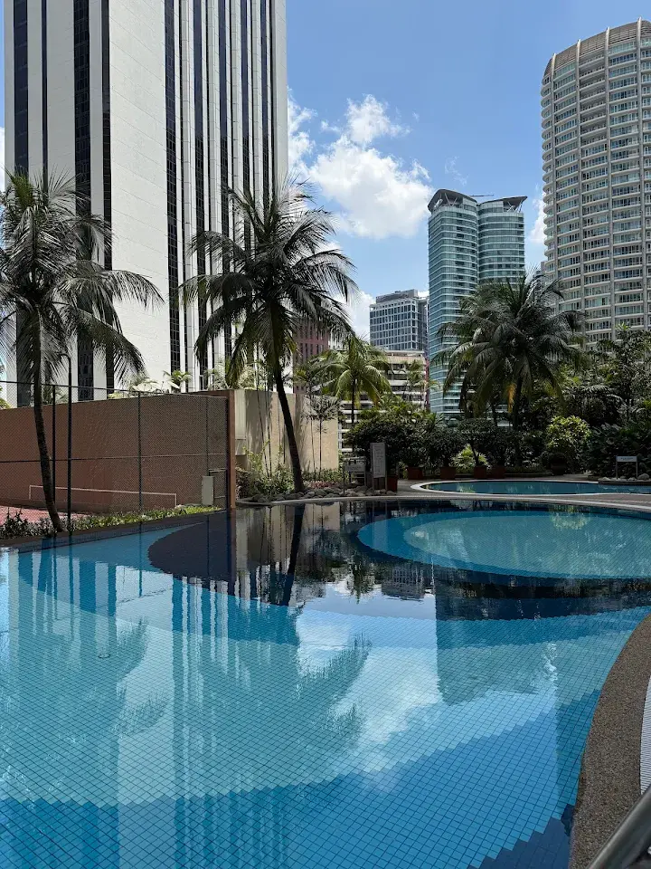 Outdoor pool with skyline